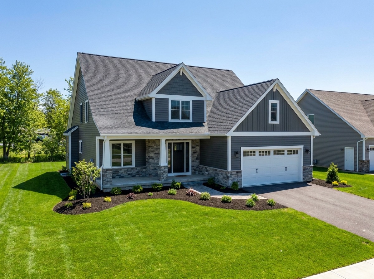 Home with brand new architectural shingle roof